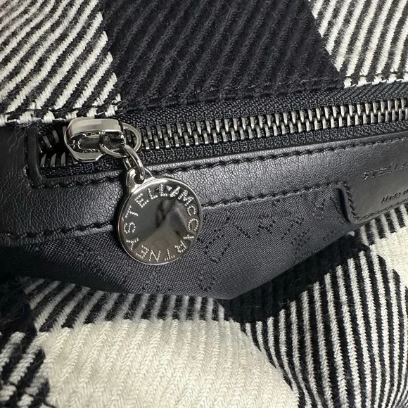Stella McCartney Black and White Plaid Satchel - Picture 13 of 13